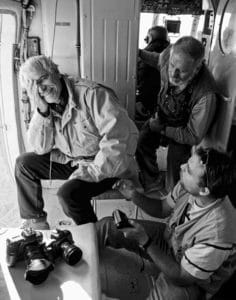 Yann Arthus-Bertrand en plein tournage