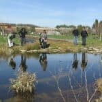 Une mare creusée chez un maraîcher